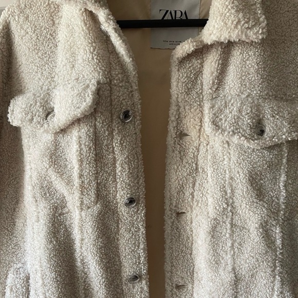 Zara Men's Beige Sherpa Jacket - Picture 4 of 4